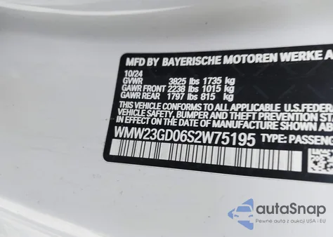 2025 Mini Hardtop Cooper S z USA, uszkodzony, nr VIN WMW23GD06S2W75195